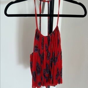 Urban Outfitters Scarlet and Navy Pleated Camisole